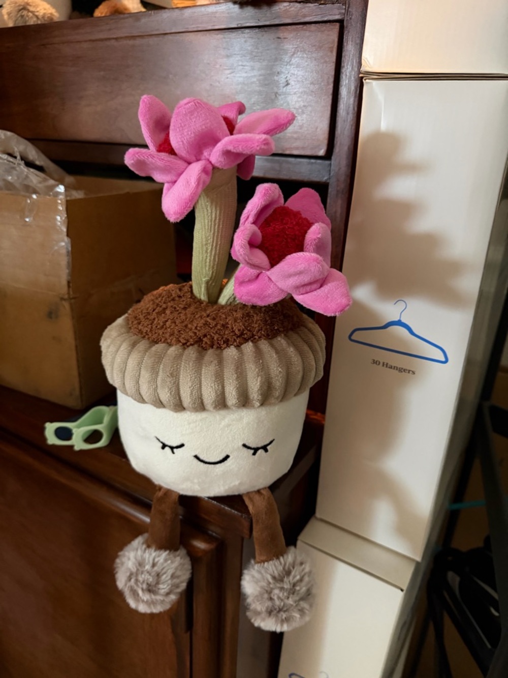 Pink Flower Plush Planter Stuffed Toy